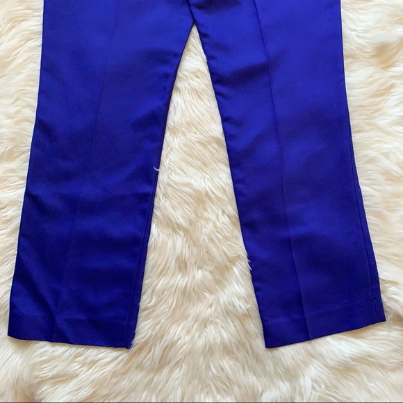 New! SCANLAN THEODORE Slim Bootcut Croppwd Royal Blue Pants - Picture 7 of 11